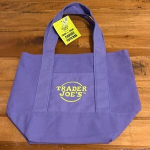 Trader Joe’s Purple and Yellow Canvas Tote Bag